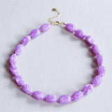 Beaded necklace 'nugget' large - lilac - Selva & Co