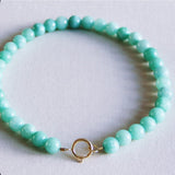 Natural stone bead necklace XL - old green - Selva & Co