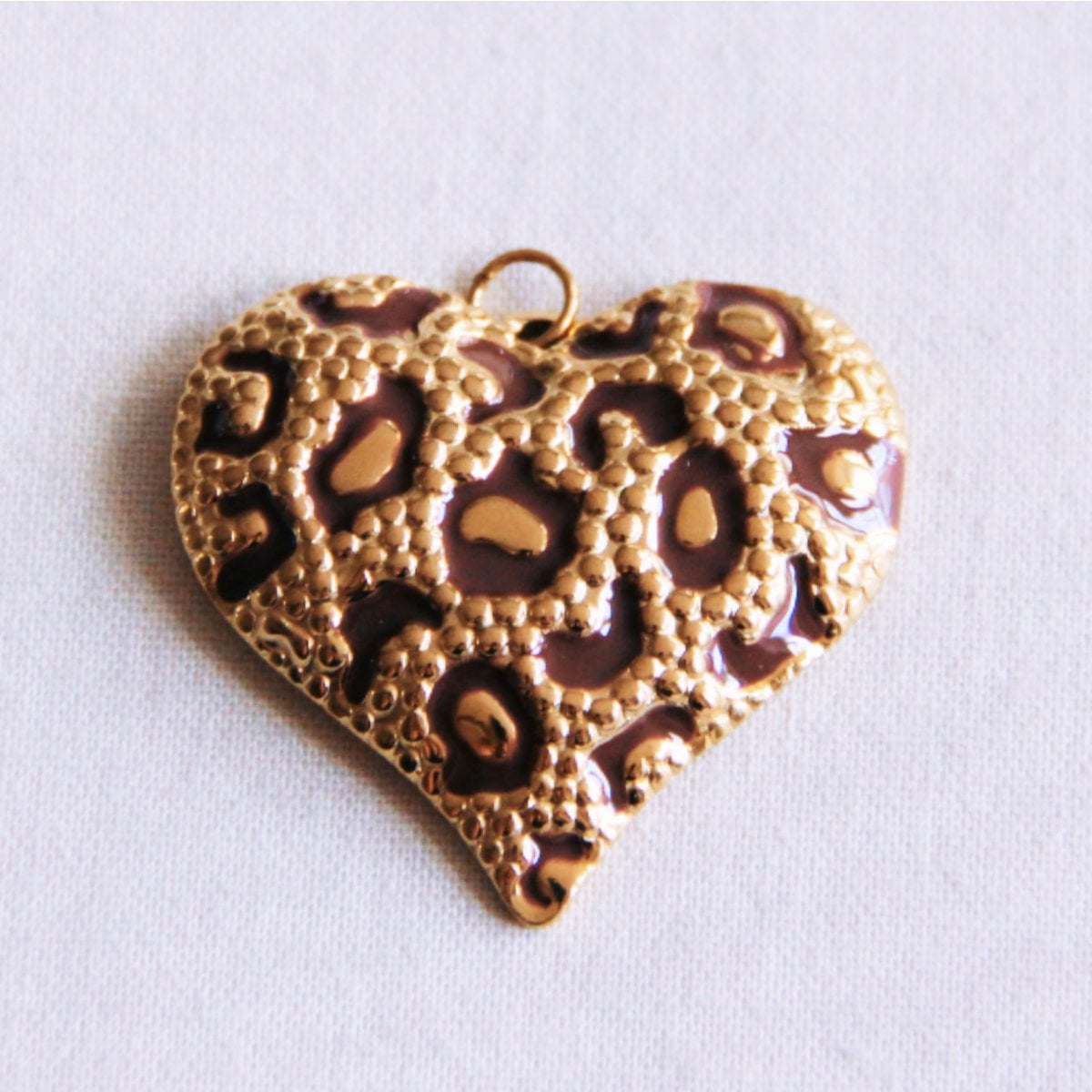 Leopard HART XL bedel (hanger voor XL kralenketting) - Selva & Co