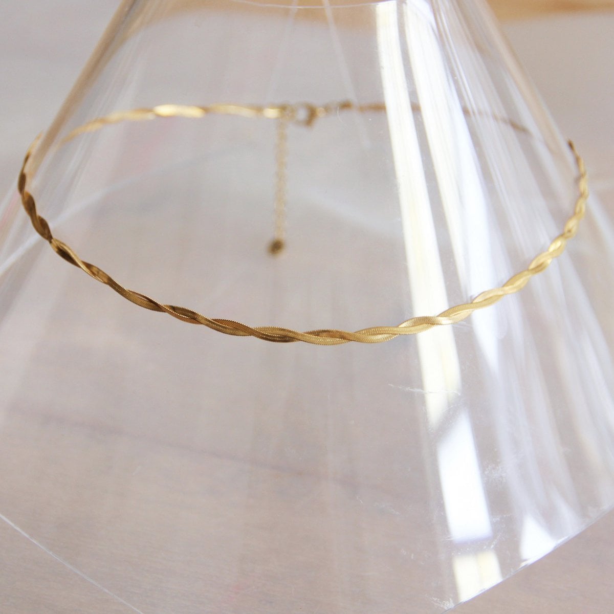 Gevlochten slangenketting – goud - Selva & Co