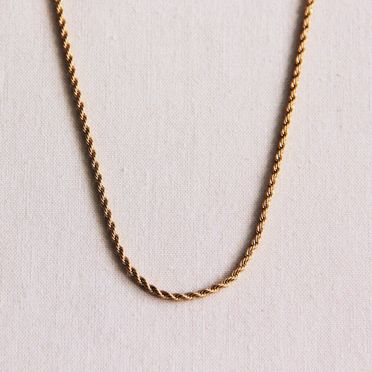 Stainless steel twisted necklace – gold - Selva & Co