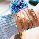 SA813 - Steel bracelet “flat snake” - gold - Selva & Co