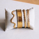 Bangle wide dented - gold - Selva & Co