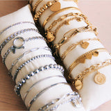 SA813 - Steel bracelet “flat snake” - gold - Selva & Co