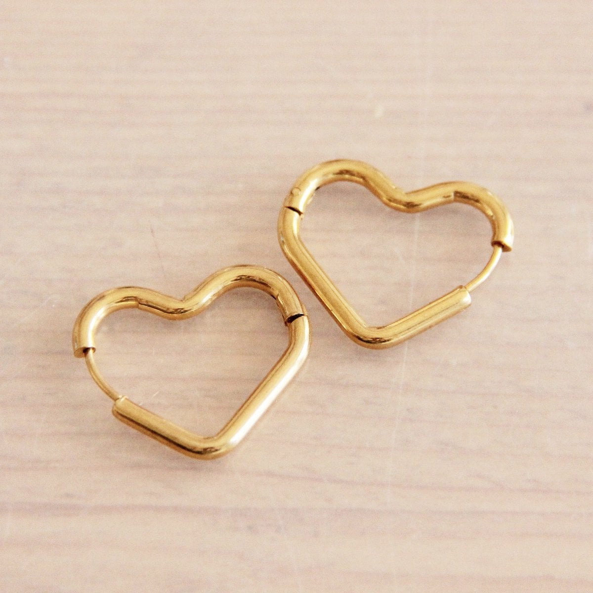 Stainless steel heart creole “large” – gold - Selva & Co