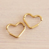 Stainless steel heart creole “large” – gold - Selva & Co