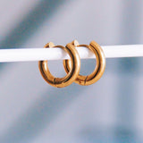 EA516: Stainless steel wide creole 16mm - gold - Selva & Co