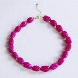Kralenketting 'nugget' groot - fuchsia - Selva & Co