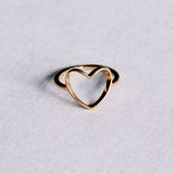 Steel ring with open heart - gold - Selva & Co