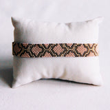 Geweefde miyuki- armband met slangenpatroon - bruin/beige - Selva & Co