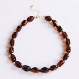 Kralenketting 'nugget' groot - bruin - Selva & Co