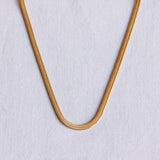 Flat “Snake” chain 3mm - gold color - Selva & Co