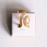 Statement Retro gestreepte XL-ring - goud - Selva & Co