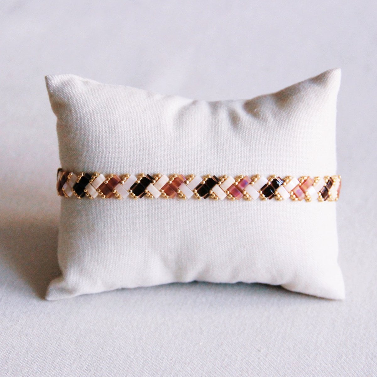 Gevlochten Tila Kralen Armband - Naakttinten - Selva & Co