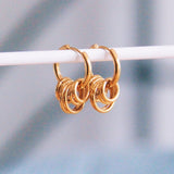 Stainless steel earring with rings - gold - Selva & Co