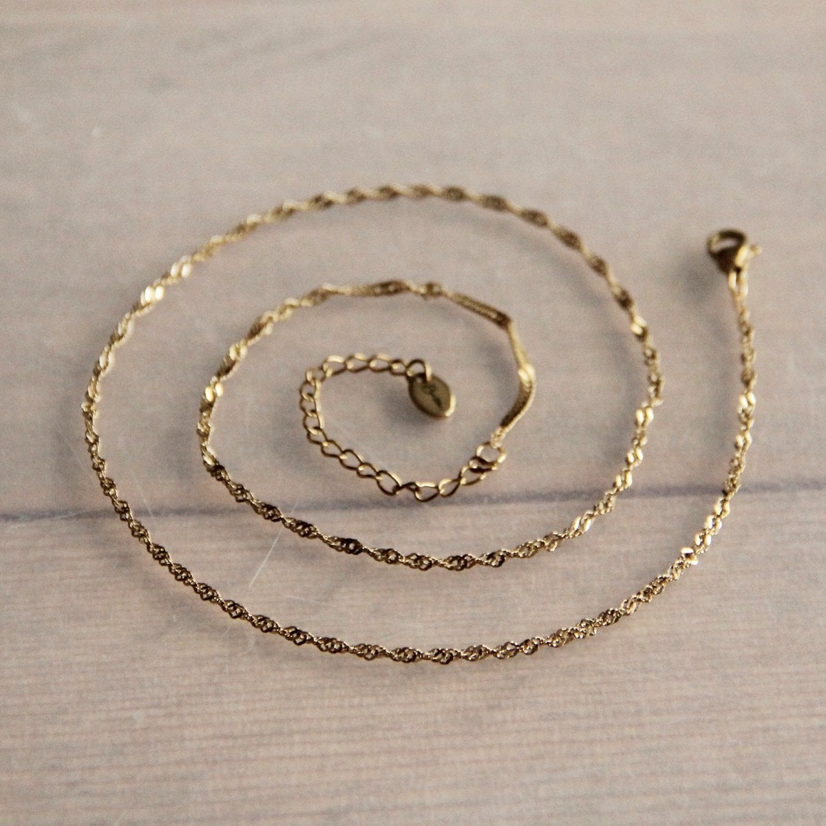 Stainless steel small twisted necklace – gold - Selva & Co