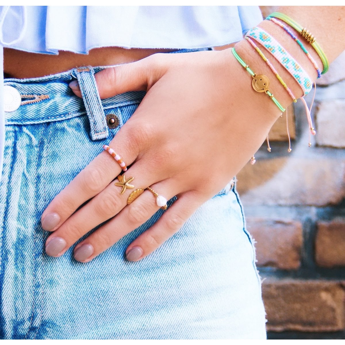 Stainless steel minimalist braided ring - gold - Selva & Co