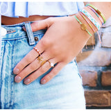 Stainless steel minimalist braided ring - gold - Selva & Co
