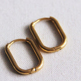 EA554: Stainless steel creole oval 16mm "basic" - gold - Selva & Co