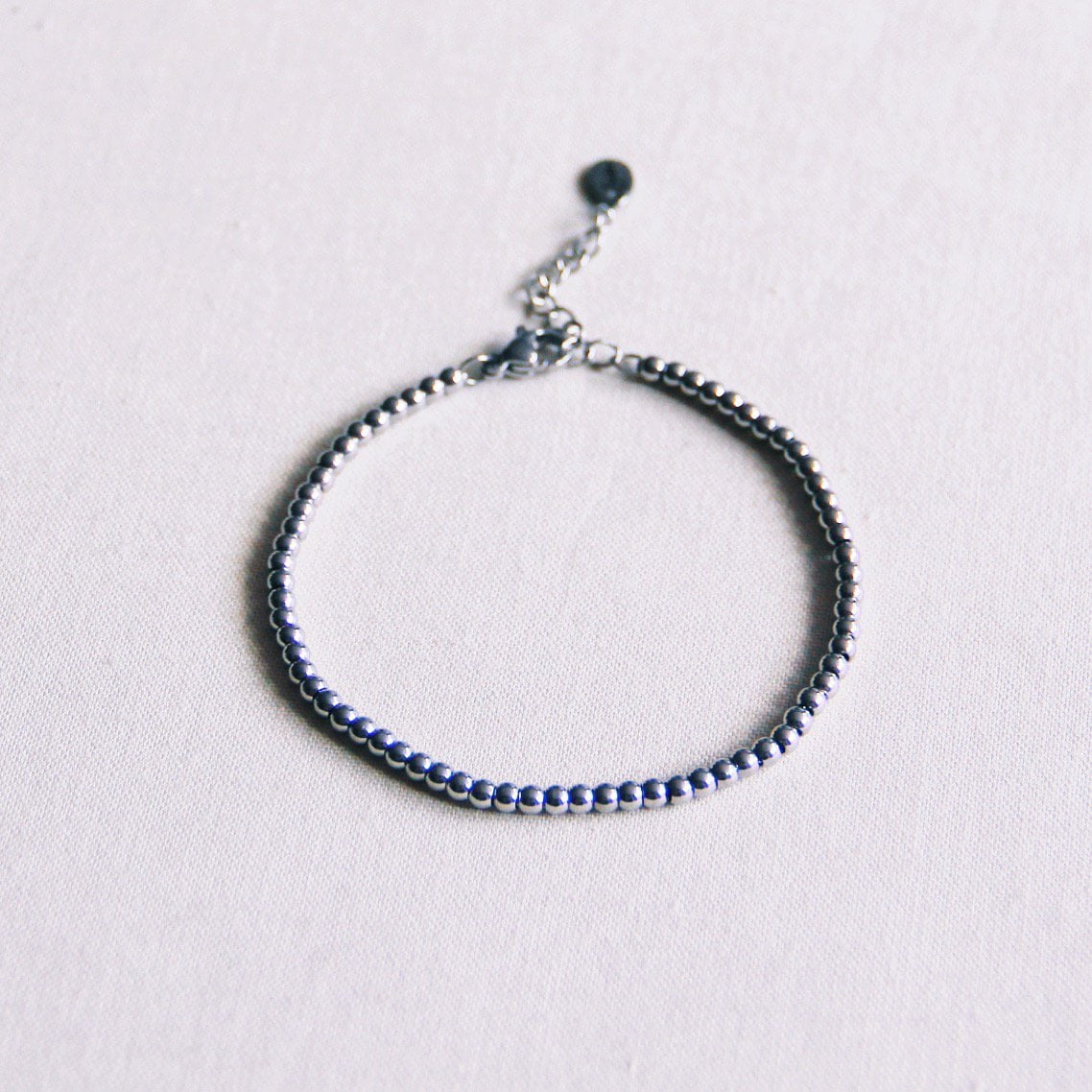Stalen armband met kralen 'Klein' - zilver - Selva & Co