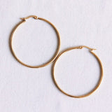 Stainless steel hoop 50mm 'basic' - gold - Selva & Co