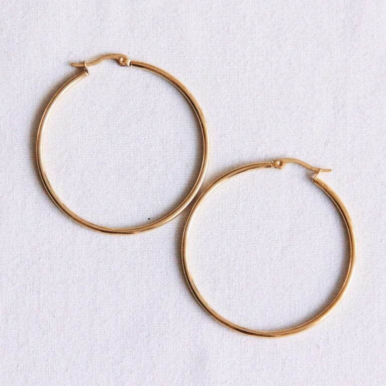 Stainless steel hoop 50mm 'basic' - gold - Selva & Co