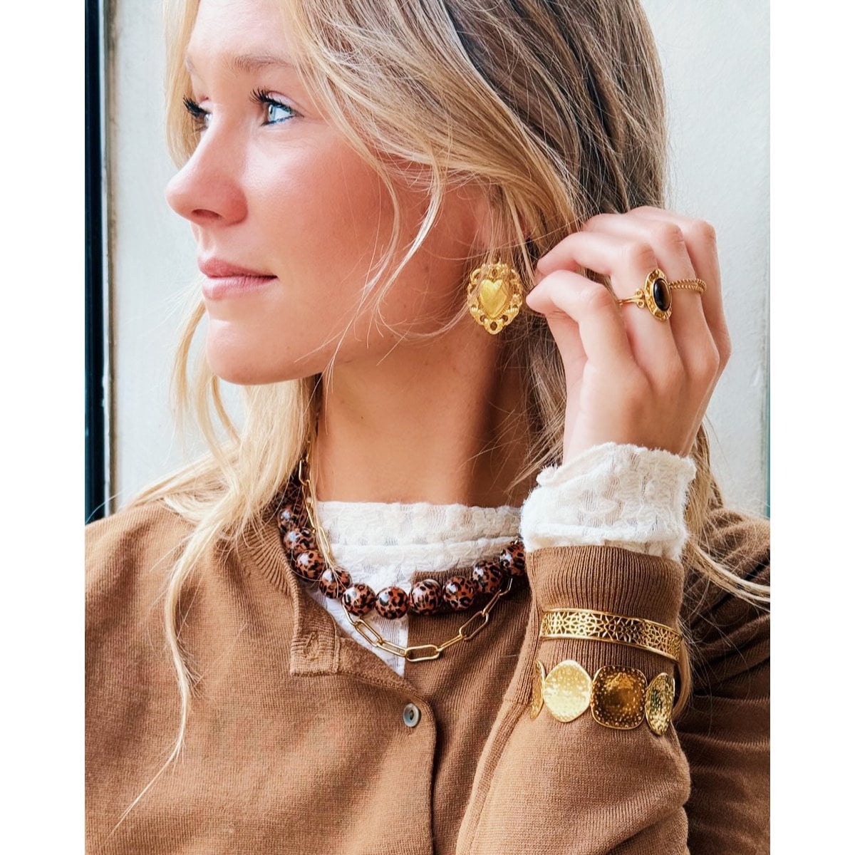 Bangle circles & squares 'bumped' - Selva & Co