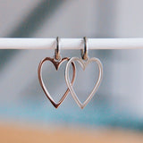 RVS oorbellen lange hart - zilver - Selva & Co