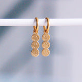RVS creolen met 3 smileys – goud - Selva & Co