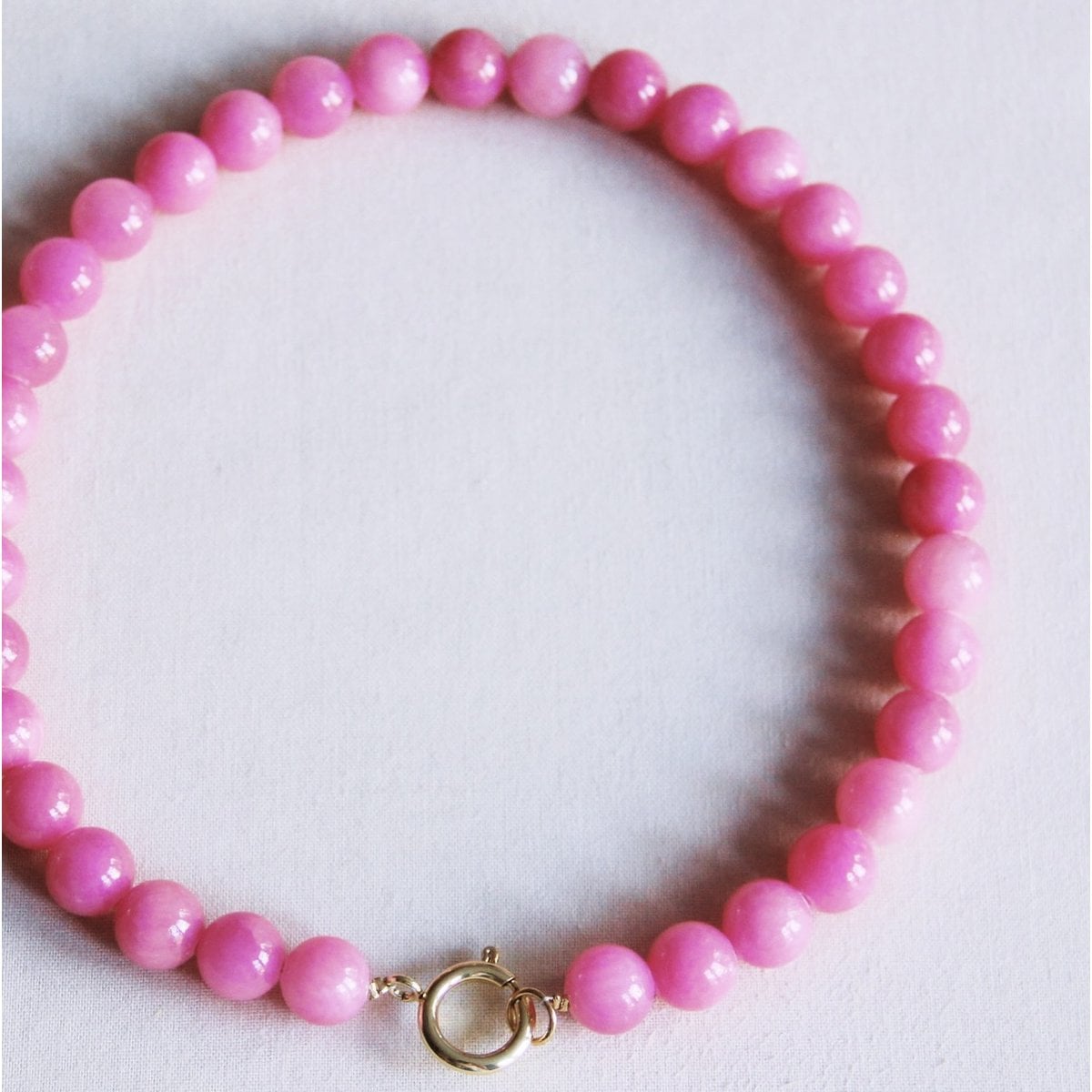 Natuursteen kralenketting XL - fuchsia - Selva & Co