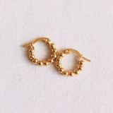 Stainless steel creole 14mm "balls" - gold - EA504 - Selva & Co