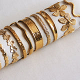 Bangle gedeukt - goud - Selva & Co