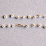 Daisy flower necklace - white/yellow - FI101 - Selva & Co