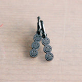 Stainless steel hoop earrings with 3 smileys – silver - Selva & Co