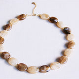 XL ovale kralenketting - mix naakt - Selva & Co