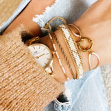SA840: Steel "twisted" bracelet small – gold - Selva & Co