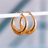 Stainless steel hoop 30mm “wide” – gold - Selva & Co
