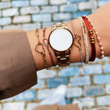 D-Chain bracelet with open heart lock – gold - Selva & Co
