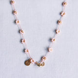 Daisy flower  necklace - nude/gold - FI100 - Selva & Co