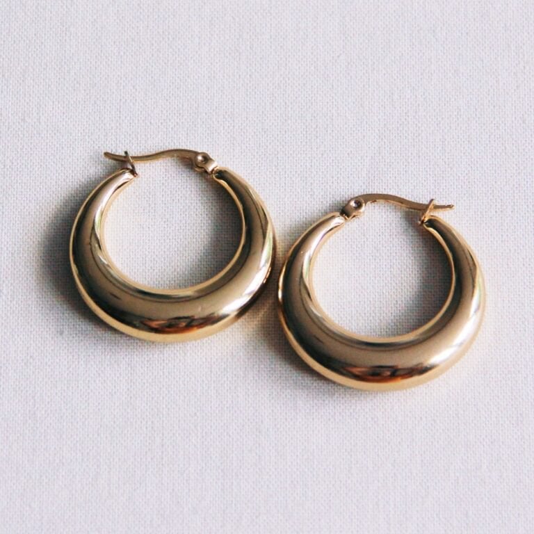 Stainless steel hoop 30mm “wide” – gold - Selva & Co