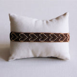 Miyuki- armband met verweven hart - donkerbruin/goud - Selva & Co