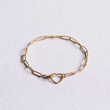 D-Chain bracelet with open heart lock – gold - Selva & Co