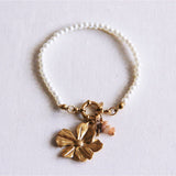 Pearl bracelet with flower, chips and facet - Selva & Co
