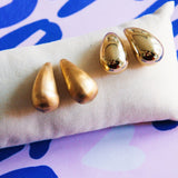 Stainless steel drop earring - shine/gold - Selva & Co