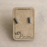 OS403 - Tbar stainless steel ear stud - silver - Selva & Co