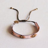 PC114: Weaving bracelet nude/cognac/goldplated - Selva & Co