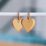 Stainless steel earrings with closed heart - gold - Selva & Co