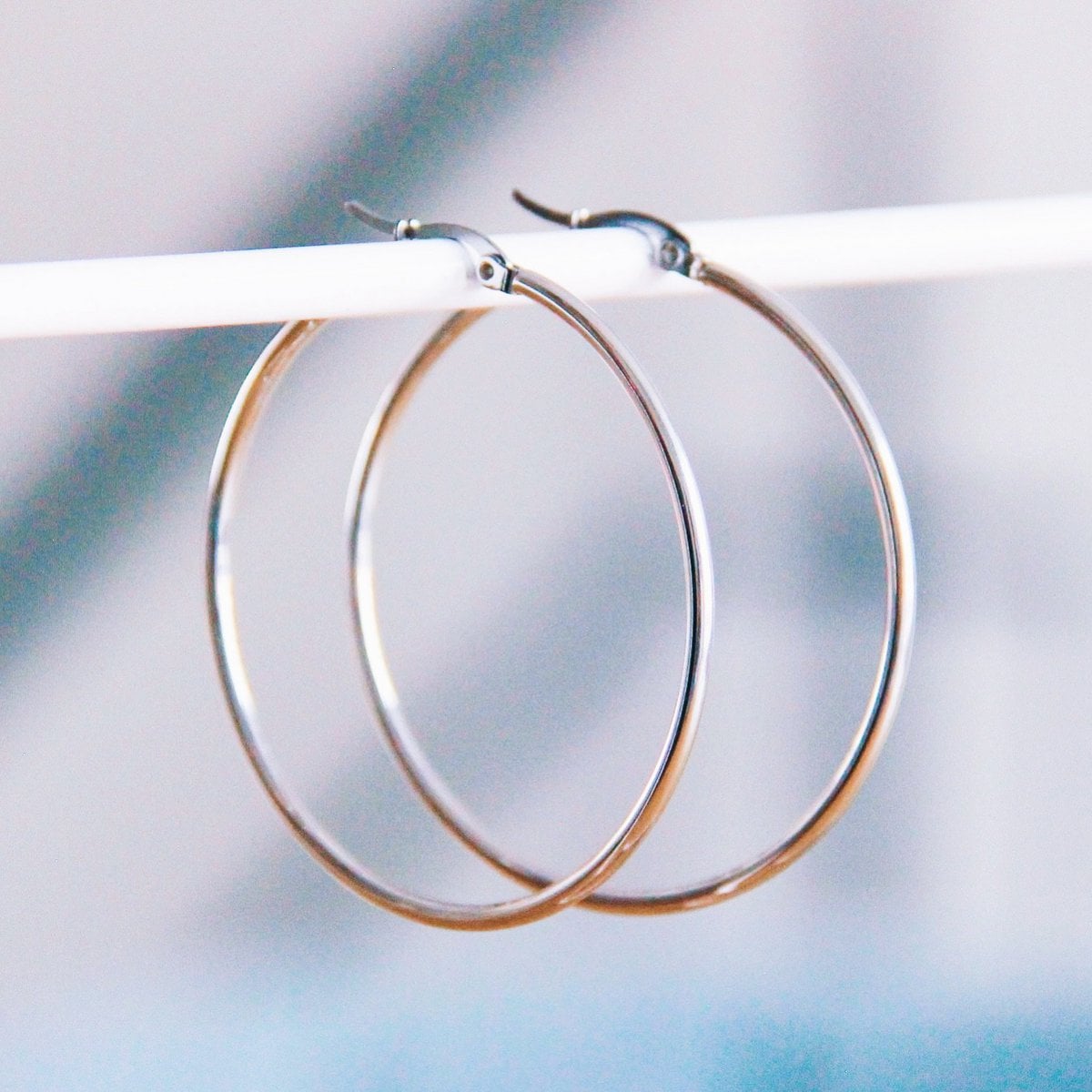 Stainless steel hoop 50mm 'basic' - silver - Selva & Co