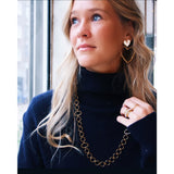 Statement ring met mini parels - goud/wit - Selva & Co