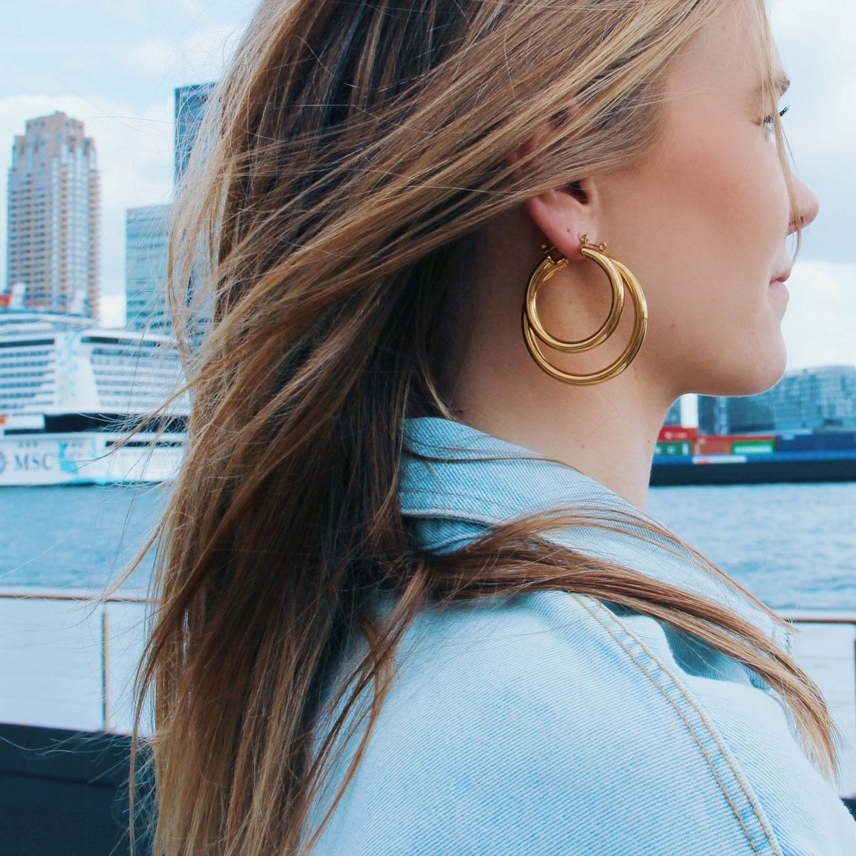 RVS maxi 40mm – goud - Selva & Co